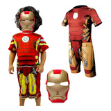 Fantasia Homem Menino De Ferro Mascara Infantil Enchimento