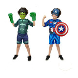 Fantasia Hulk C  Luvas E Capitão America C escudo   Mascaras