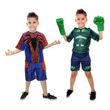 Fantasia Hulk C Luvas E Homem Aranha Vingadores Infantil