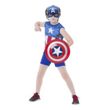 Fantasia Infantil Capitão America Curta C Escudo Avengers