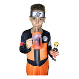 Fantasia Infantil Cosplay Naruto Uzumaki Boneco E Bandana