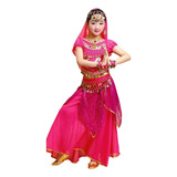 Fantasia Infantil Dança Do Ventre Odalisca Rosa Com 7 Peças