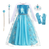 Fantasia Infantil Frozen Vestido Elsa Kit De Acessórios