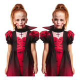 Fantasia Infantil Halloween Vestido Vampira Super