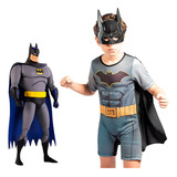 Fantasia Infantil Herói Batman C Capa E Máscara Tam G
