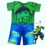 Fantasia Infantil Heróis Vingadores Short Hulk