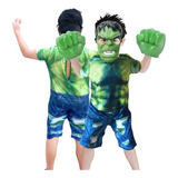 Fantasia Infantil Hulk Vingador Mascara E Luvas Mãozonas