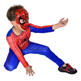  Fantasia Infantil Longa C/ Enchimento Homem-aranha Máscara 
