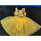 Fantasia Infantil Minions Kit 2 Pçs 1 Body 1 Saia Tule Tutu