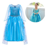 Fantasia Infantil Princesa Frozen Elsa Vestido Rainha Gelo