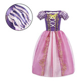 Fantasia Infantil Princesa Vestido De Festa Rapunzel Menina