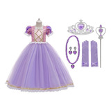 Fantasia Infantil Rapunzel Enrolados Completa Com Acessórios