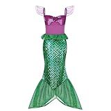 Fantasia Infantil Sereia Vestido Calda Ariel Roxo E Verde -P-