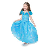 Fantasia Infantil Vestido Longo Cinderela Par