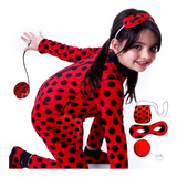 Fantasia Lady Joaninha Infantil Máscara Ioiô Bolsa
