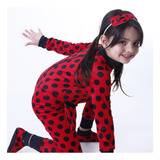 Fantasia Ladybung Infantil Máscara Ioiô Bolsa Pantufa