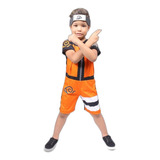 Fantasia Macacão Infantil Short Naruto Uzumaki