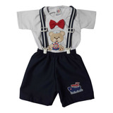 Fantasia Marinheiro Conjunto Roupa Infantil Menino Urso Azul