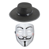 Fantasia Mascara Chapéu V De Vingança Anonymous Halloween