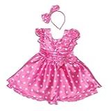 Fantasia Minnie Rosa Infantil Com Tiara Para Festas G 7 8