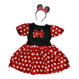 Fantasia Minnie Vestido Infantil Luxo Vermelho