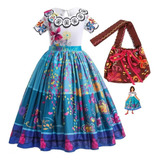 Fantasia Mirabel Encanto Vestido Infantil Com Bolsa