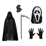 Fantasia Morte Panico C Mascara Capuz Acessórios Halloween