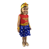 Fantasia Mulher Infantil Vestido Capa Acessórios Heroína