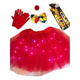 Fantasia Palhaço Feminina Adulto Saia Led Festa Fantasia