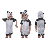 Fantasia Panda Pijama Kigurumi Infantil Unissex Longo Bichos