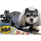 Fantasia Pet Batman Máscara Capa E Regata