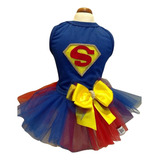 Fantasia Pet Vestido Super Girl Azul Para Cachorro