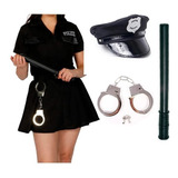 Fantasia Policial Feminina Adulta Vestido   Acessórios