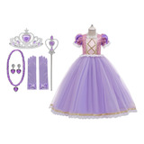 Fantasia Rapunzel Vestido Infantil E Acessórios De Princesa