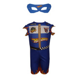 Fantasia Roupa Infantil Hot Wheels Com Máscara