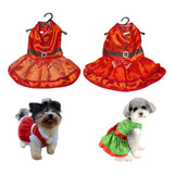 Fantasia Roupa Vestido De Natal Pet Cachorro Vários Tamanhos
