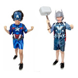 Fantasia Thor E Capitão America Infantil