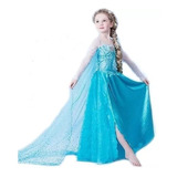 Fantasia Vestido Elsa Frozen Disney Pronta