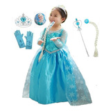 Fantasia Vestido Frozen Elsa Infantil Capa
