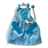 Fantasia Vestido Infantil Elsa Frozen C Capa E Acessórios