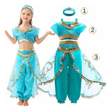 Fantasia Vestido Infantil Princesa Jasmine Luxo Coroa