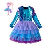 Fantasia Vestido Infantil Sereia Princesa Ariel