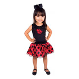 Fantasia Vestido Joaninha Preto E Vermelho Brink Model