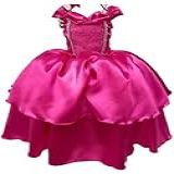 Fantasia Vestido Luxo Infantil Princesa Bela Adormecida M 5 6 ANOS 
