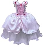Fantasia Vestido Luxo Infantil Princesa Bela Ariel M 5 6 ANOS 