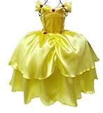 Fantasia Vestido Luxo Infantil Princesa Bela P 3 4 ANOS 