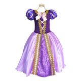 Fantasia Vestido Rapunzel Infantil Trança E Luvas Promoção