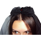 Fantasia Viúva Negra Tiara De Noiva Com Véu Preto Halloween
