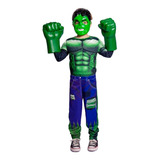 Fantasias Hulk Com Enchimento Mascara Infantil E Luvas