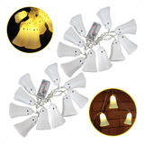 Fantasma Halloween Kit 2 Varal Luminária Led 2mts Decoração